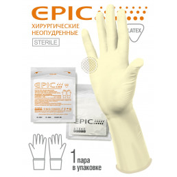 Перчатки латекс стерил Хир. размер   6.5 (S-M) (1 уп/50 пар) EPIC (RU)
