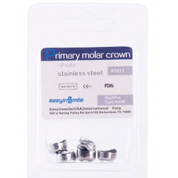 DUR6, Коронки из нержавеющей стали для временных зубов (5шт.), EASYINSMILE