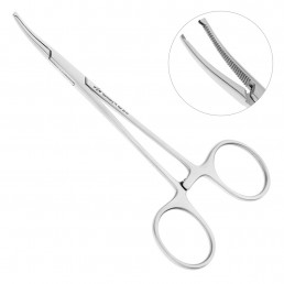 20-33 Зажим изогнутый 12,5см, Kocherklemme хирургический с зубчиками