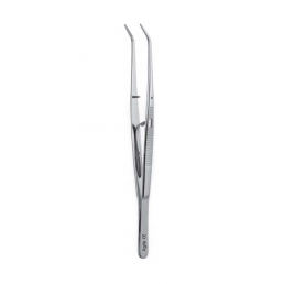 Пинцет изогнутый с зажимом Con Blocaggio, 15,0см, AGILE