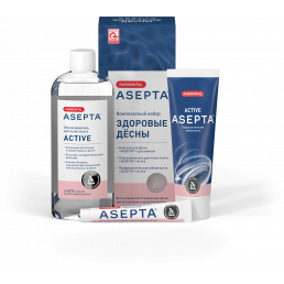 Асепта набор "Здоровые дёсны" (Бальзам для дёсен + ополаскиватель + зубная паста) 