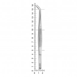 AB 978/01 Пинцет стоматологический изогнутый Flagg, 16,0 см, NOPA
