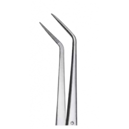 Пинцет стоматологический изогнутый Flagg с насечками, 16,0см, AGILE