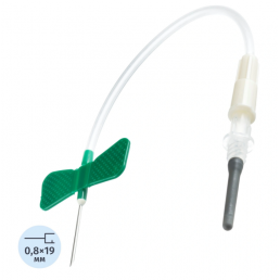 Игла-бабочка 21G (0,8х19х190 мм) зеленая (100 шт/уп) Improvacuter 