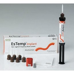 ЭсТемпИмплант (8г*1шпр,6 смеш насадок, полипанель), временный цемент (длительного ношения) для фикс коронок на импанты SpiDent