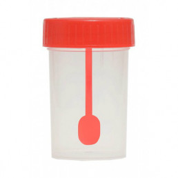 Контейнер для биоматериала СТЕРИЛЬНЫЙ с лопаткой и крышкой (60 мл) Литопласт-Мед ("для анализов")