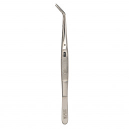 03-186 PRO Пинцет изогнутый с зажимом Con Blocaggio, 15,0см, AGILE