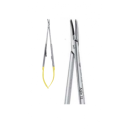 07-253 Иглодержатель микрохирургический изогнутый Barraquer, 180 мм, карбид-вольфрамовые вставки (1шт) AGILE