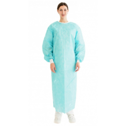 Халат хирургический стерильный ГЕКСА, Голубой (140см, размер ХХL-56-58, рукав на манжете, плотность 42гр/кв.м.)(1шт)
