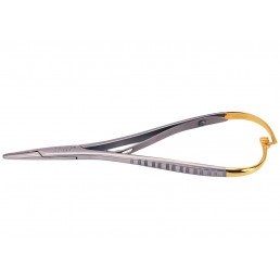 07-236 Иглодержатель микрохирургический прямой Mathieu, 140 мм, карбид-вольфрамовые вставки (1шт) AGILE