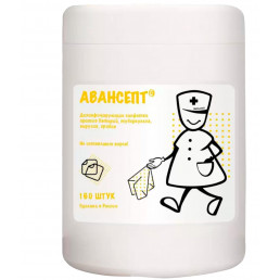 Салфетки дезинф. Авансепт (Банка) (160 шт; белые/желтые) Вита Пул