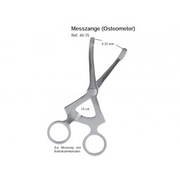 40-75 Микрометр (Остеометр), шкала 0-25 мм, длина 15 см, для замера сквозь лоскут, HLW