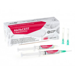Кальсепт с йодоформом (2 шпр*2,5 мл) Материал (гидроокись кальция) для заполнения каналов, Омега-дент