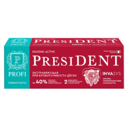 Зубная паста PRESIDENT®PROFI DUOZINC ACTIVE (90 г) RDA 50 