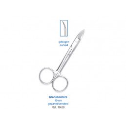 19-20 Ножницы коронковые изогнутые, 100 мм, зубчатые