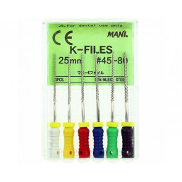 К-файл 25 мм ассорти №45-80  (6 шт/уп) MANI