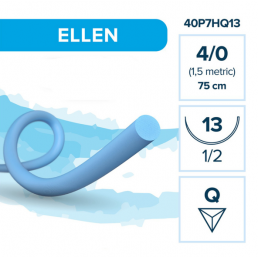 ELLEN №4 (12шт) синяя, 75см, обр-реж., 13мм, 1/2. ELEMAAR