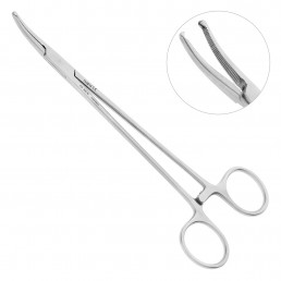 AA 159/18 Щипцы для артерии изогнутые с зубцом Halsted, 18,5 см, NOPA