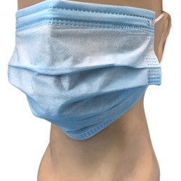 Маски на резинках Голубые (50шт) NOVIMED NORMAL 3-х сл