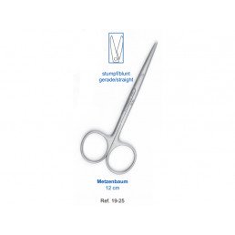19-25 Ножницы хирургические прямые Metzenbaum, 120 мм, тупой кончик