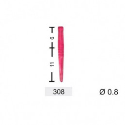 Юнипин 308 (100 шт.), Штифты беззольные, 0.8 мм, красные, Кагаяки (Kagayaki YuniPin)