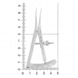 40-05  Кронциркуль (микрометр) изогнутый, малый, шкала 0-25 мм, длина 9 см