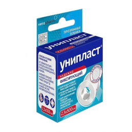 Пластырь Унипласт в рулоне фиксирующий пленка (2,5х500 см) прозрачный, Верофарм