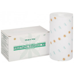 Пластырь-повязка фиксирующий на нетканой основе, 15x1000 см (1шт) LEIKO
