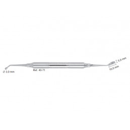 40-71 Инструмент для внесения костного материала, штопфер 3,0 мм, лопатка изогнутая 10,0 ммх 5,0 мм