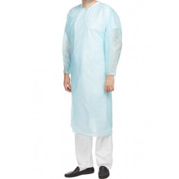 Халат хирургический стерильный ИНМЕДИЗ, Голубой (140см, размер XL-50-52, рукав на резинке, плотность 25гр/кв.м.)(1шт) 