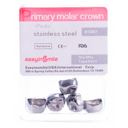 EUL2, Коронки из нержавеющей стали для временных зубов (5шт.), EASYINSMILE