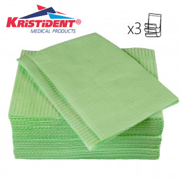 Салфетки нагрудники 3-х сл Салатовые (500шт) КристиДент (Премиум)