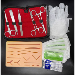 Учебный Хирургический набор для наложения и снятия швов с инструментами