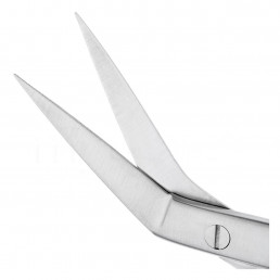 19-11 Ножницы хирургические угловые Goldmann-Fox, 160 мм, зубчатые