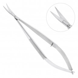 19-23 Ножницы микрохирургические изогнутые Castroviejo, 140 мм