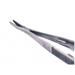 07-245 Иглодержатель микрохирургический изогнутый Castroviejo, 140 мм, карбид-вольфрамовые вставки (1шт) AGILE