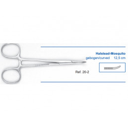 20-2 Зажим изогнутый Halstead-Mosquito, 12,5 см 
