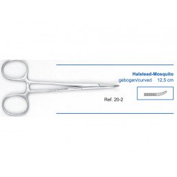 20-2 Зажим изогнутый Halstead-Mosquito, 12,5 см 