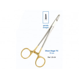 20-24 Иглодержатель хирургический прямой Olsen-HegarTC,150 мм, карбид-вольфрамовые вставки, с функцией ножни