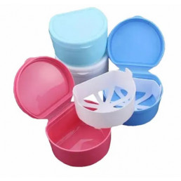 Контейнер для зубных протезов, кап, Большой с корзинкой, Белый (1шт) Jaan