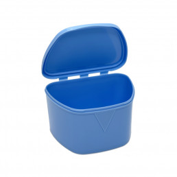 Контейнер для зубных протезов, кап, Большой-глубокий, Голубой (1шт) COTISEN