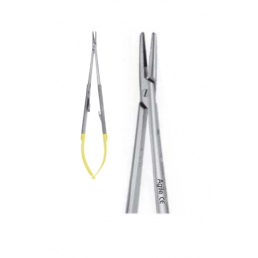 07-252 Иглодержатель микрохирургический прямой Barraquer-Troutman, 180 мм, карбид-вольфрамовые вставки (1шт) AGILE