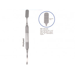40-22A Распатор-микродвусторонний Prichard, 4,0 мм, ручка DELUXE, ø 10 мм, градуированый 4.0 мм
