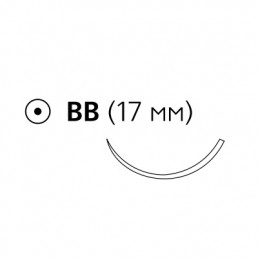 ПДС II №4 W9077H (36шт) фиолет., 70см, кол, 17мм, 3/8 ETHICON (PDS II)