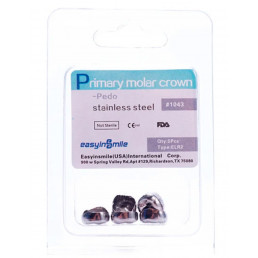 ELR2, Коронки из нержавеющей стали для временных зубов (5шт.), EASYINSMILE