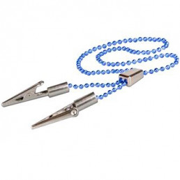 Зажим для салфеток с рег. цепочкой (синий) (60см)(крокодил) 1шт Кристидент