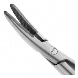 20-17 Иглодержатель микрохирургический изогнутый Castroviejo-Gomel TC,140 мм, карбид-вольфрамовые вставки