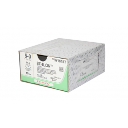 Этилон №5 W1618T (12шт) черный, 45см, прайм обратно-реж., 19мм,3/8,  ETHICON