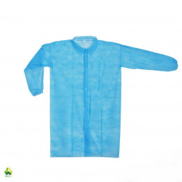 Халат процедурный НЕ стерильный, Голубой на кнопках 140см (10шт) (140 см, размер 2XL, плотность 20 г/кв.м.) STANDART ТМ Klever