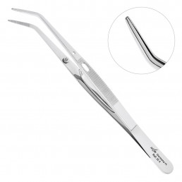 22-4 Пинцет стоматологический изогнутый с зажимом College, 15,0 см